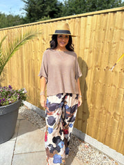 Mocha Cotton Reverse Seam Knit Jo