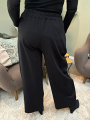 Black Twisted Seam Wide Leg Trousers