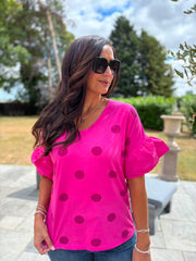Lipstick Polka Dot Top Amber