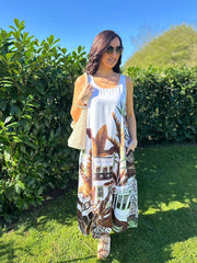 Chocolate Mediterranean Palm Dress Indie