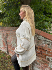 Stone Striped Roll Neck Knit Rachel