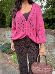 Lipstick Chunky Knit Cardi Gail