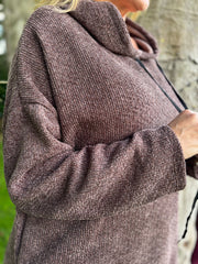 Chocolate Chenille Silver Fleck Hoodie Lisa