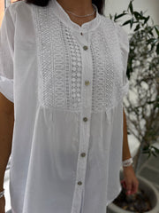 White Embroidered Detail Blouse Nellie
