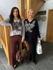 Black Rose Design Knit Top Tilly