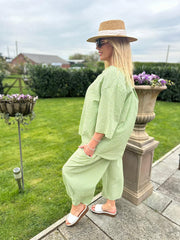 Green Gingham Two Piece Set Lara