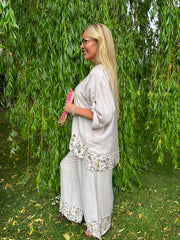 Light Pink Leopard Trim Co-Ord Theodora