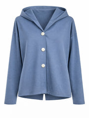 Denim Hooded Button Shacket Mabel
