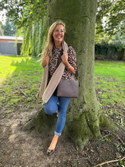 Chocolate Geometric Print Top Ayla