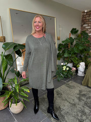 Khaki Soft Touch Tunic Dress Alma