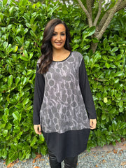 Black Printed Dress Clara