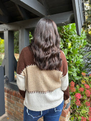 Chocolate Block Stitch Cardigan Maisie