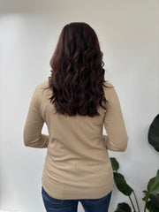 Stone Ribbed Long Sleeve Top Emma