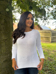 White Ribbed Knit Kia