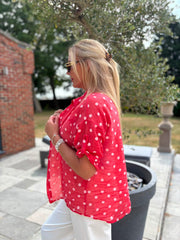 Red Polka Dot Blouse Kathy
