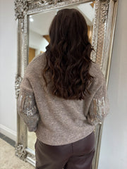 Mocha Sequin Patterned Jumper Zoe