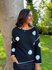 Black Polka Dot Knit Natalie