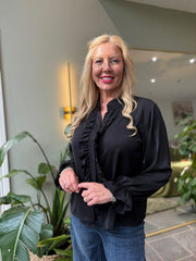 Black Ruffle Blouse Cynthia