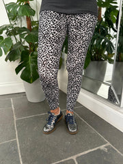 Grey Leopard Print Leggings