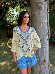 Lemon Diamond Knit Raquel