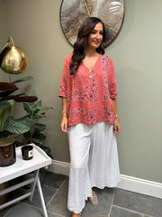 Rust Paisley Bubble Cotton Top Quinley