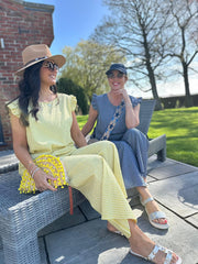 Yellow Gingham Frill Sleeve Set Evie