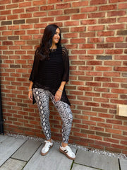 Grey Snake Print Leggings