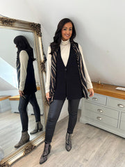 Black Single Button Waistcoat Kylie