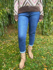 Denim Fringed Pocket Jeans