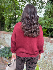 Wine Cosy Knit Cardi Sofia