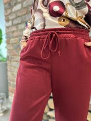 Wine Wide Leg Jogger Alice