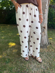 Cream Polka Dot Trousers Michaela