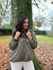Khaki Lightweight Hooded Jacket Lottie
