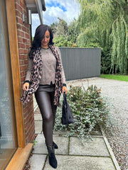 Mocha Layered Knitted Cardigan Evelyn