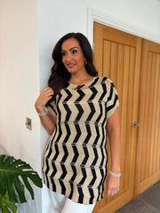 Black Lurex Zig Zag Cover Up Ginny