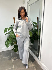 Grey Half Zip Sweatshirt Alice