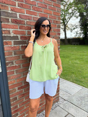 Green Bubble Cotton Tie Detail Vest Miley