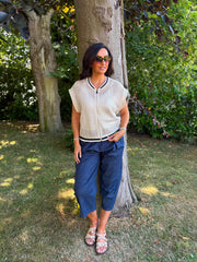 Stone Crochet Net Sleeveless Jacket Sharon