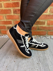 Black Harper Lace Detail Trainer