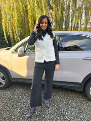 Winter White Soft Fringed Waistcoat Selma