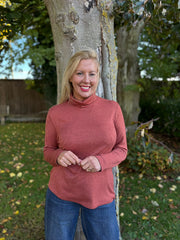 Rust Soft Roll Neck Top Kimmy