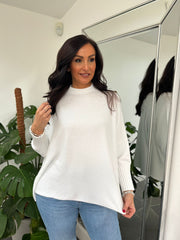White Crew Neck Knit Kerry