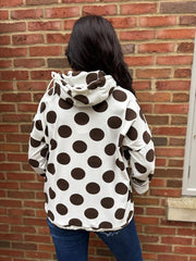 Chocolate Polka Dot Super Soft Sweat Top Lisa