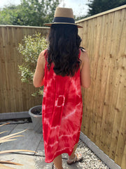 Red Tie Dye Dress Krystal