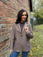 Chocolate Checked Blazer Sara