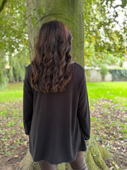 Black Ditsy Leopard Knit Top Danielle