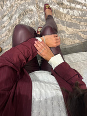 Wine Pinstripe Take You Anywhere Jacket