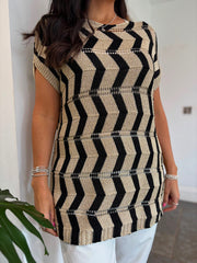 Black Lurex Zig Zag Cover Up Ginny