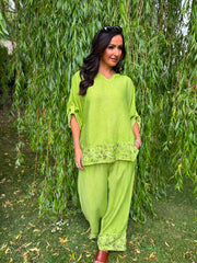 Lime Leopard Trim Co-Ord Theodora