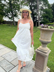 White Boho Embroidered Sun Dress Kelsey